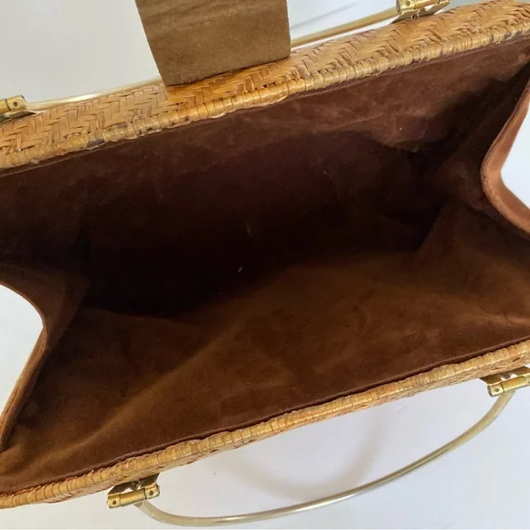 -sold-Vintage Straw Woven Wicker Basket Bag - Picture 9 of 12